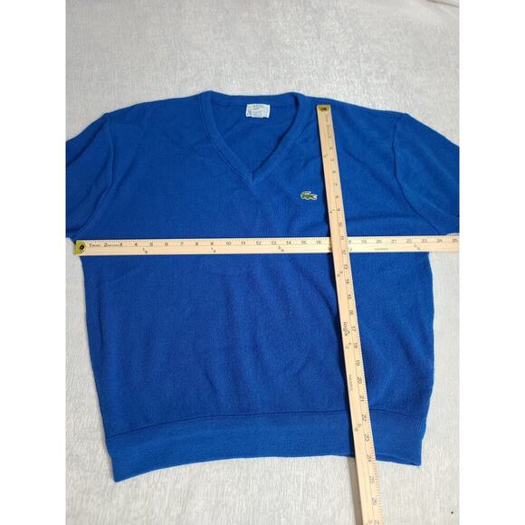 Izod X Lacoste Vintage collab blue sweater Size xl Royal Blue Preppy nautical - Picture 3 of 6